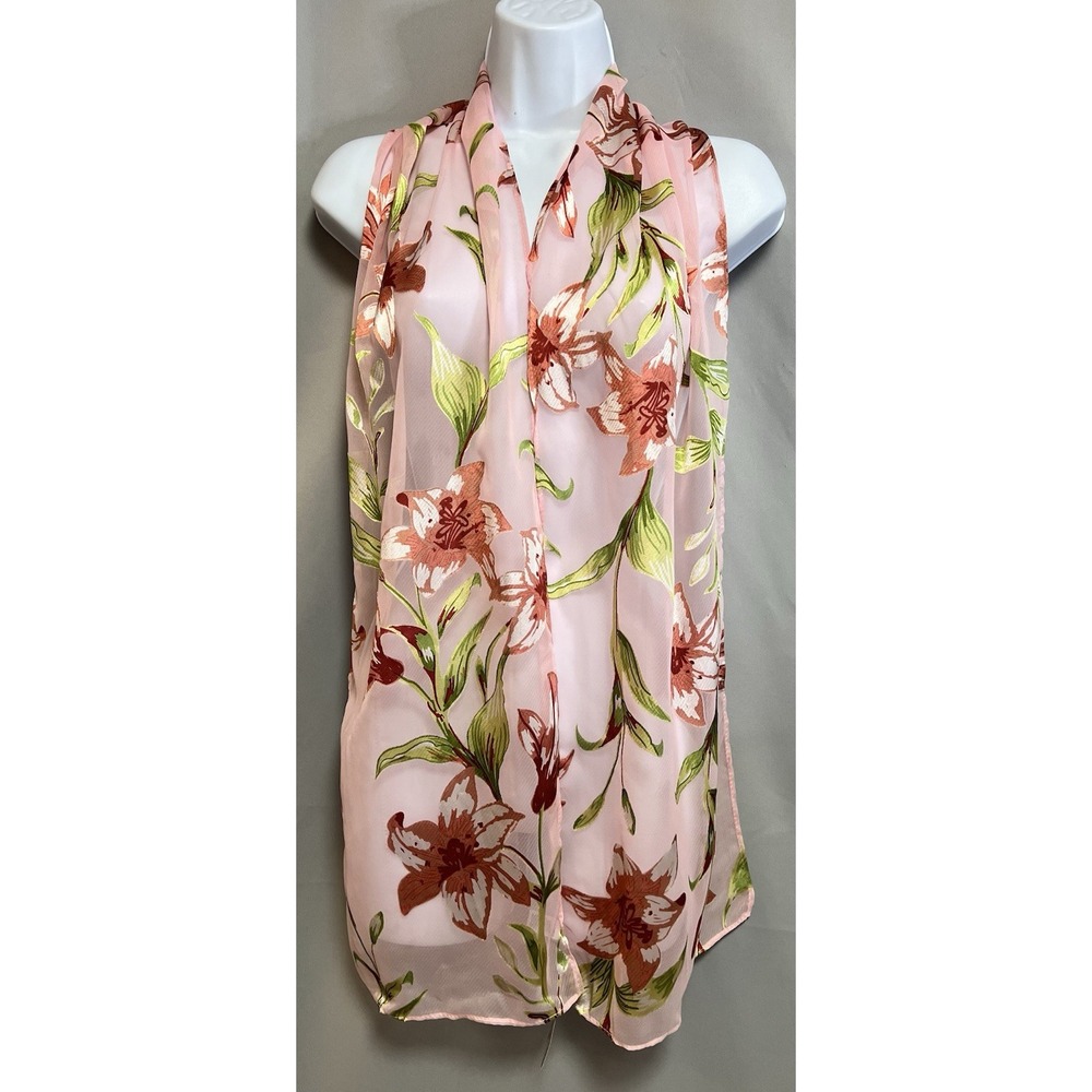 OSFM Scarf Pink Floral NWT Rectangular Women's